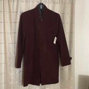 Men's INC International Concepts Wool Pea Coat (Maroon) Size Med